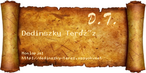 Dedinszky Teréz névjegykártya